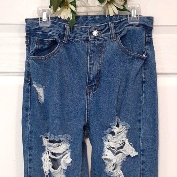 Shein Distressed High Rise Jeans - Picture 8 of 14